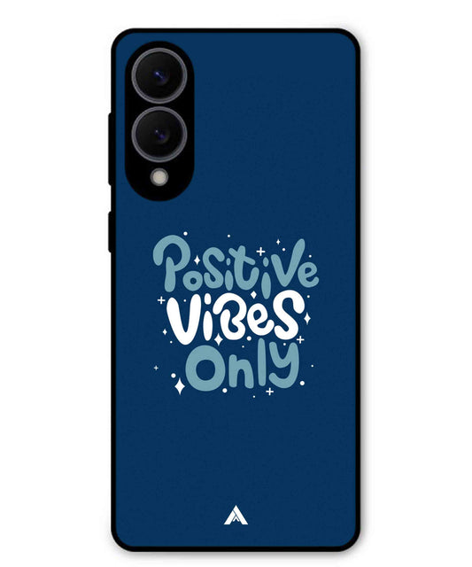 Positive Vibes Only Metal Back Cover Phone Case for Samsung Galaxy S25 Edge