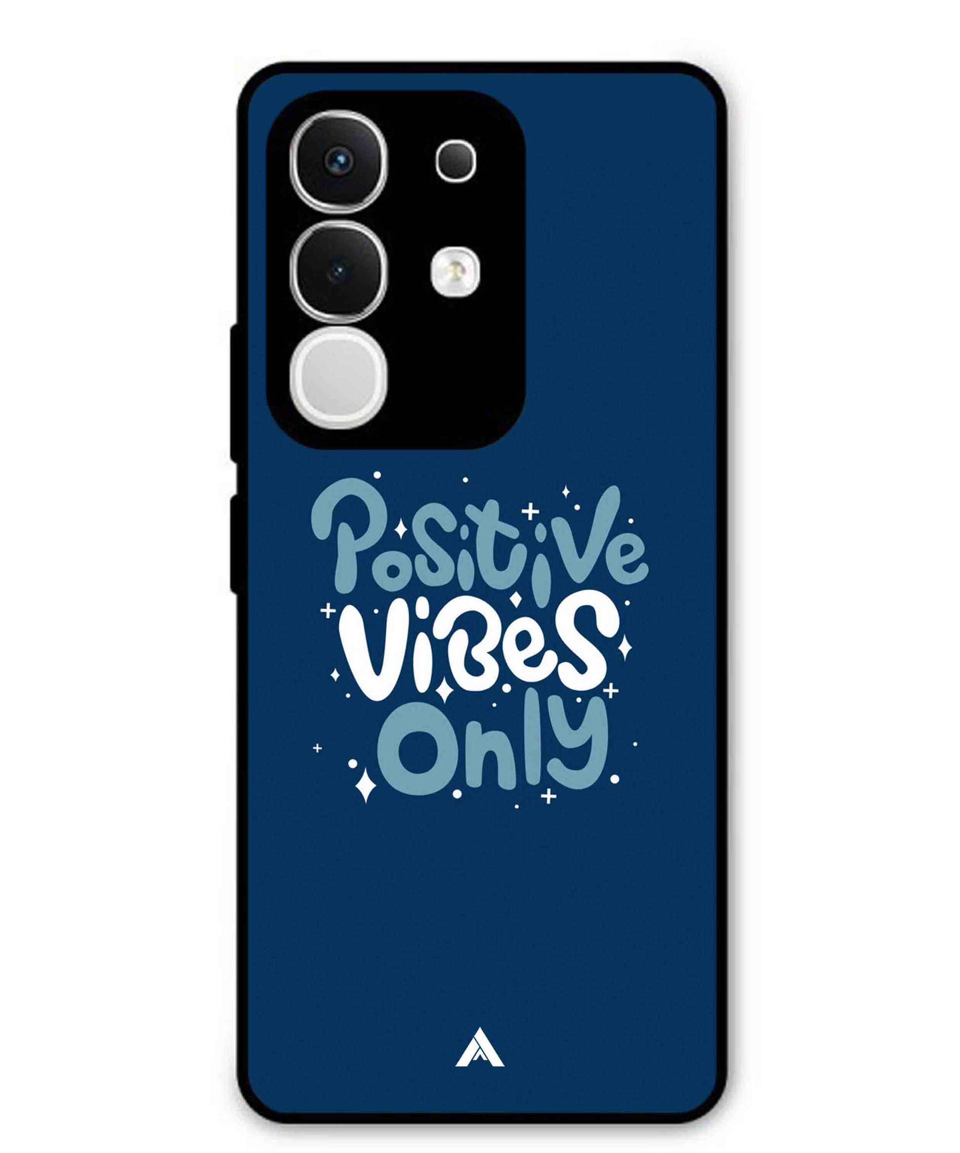 Positive Vibes Only Metal Back Cover Phone Case for Vivo Y29 4G