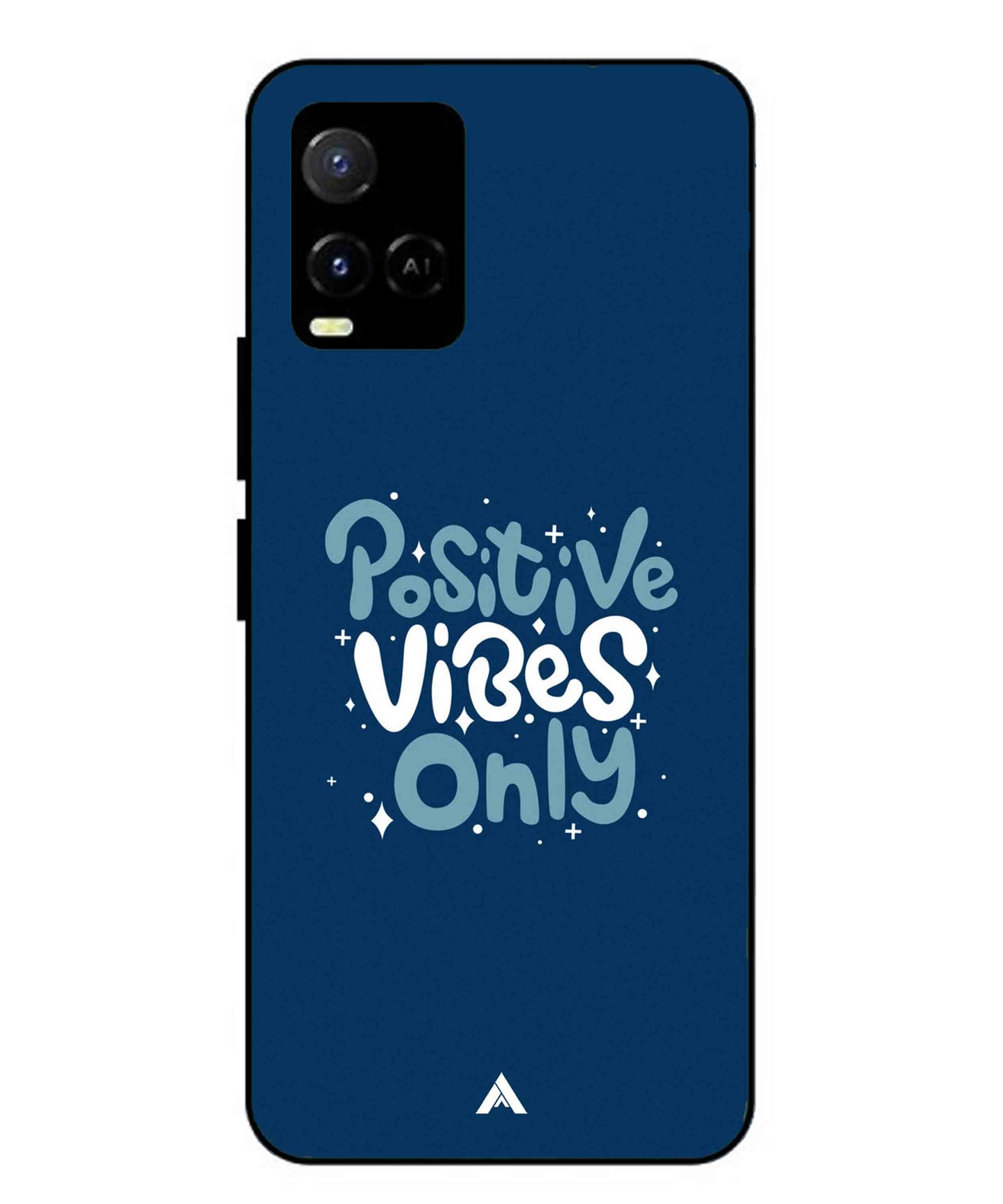 Positive Vibes Only Metal Back Cover Phone Case for Vivo Y33s