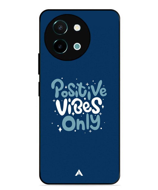 Positive Vibes Only Metal Back Cover Phone Case for Vivo Y58