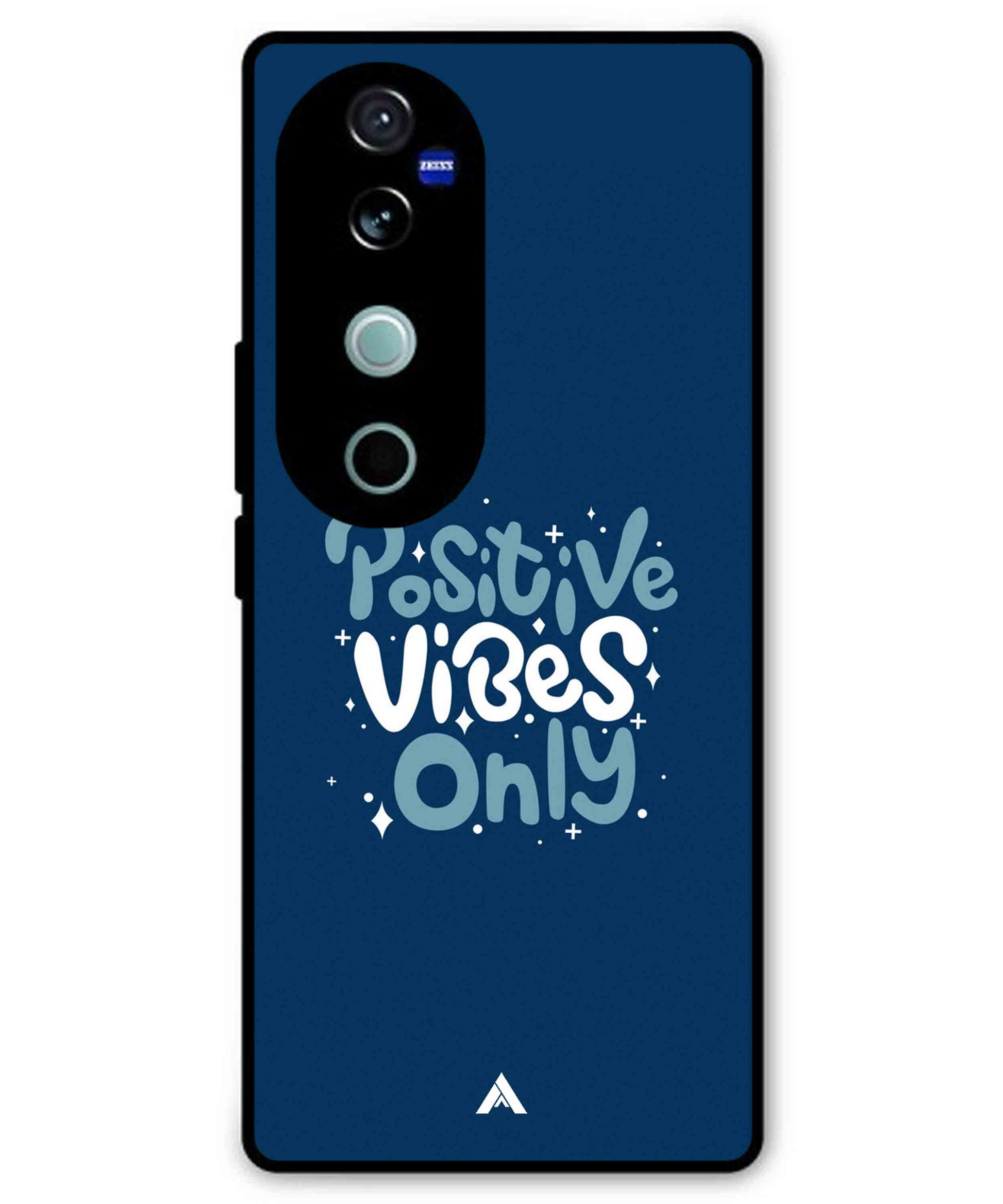 Positive Vibes Only Metal Back Cover Phone Case for Vivo v40 Pro