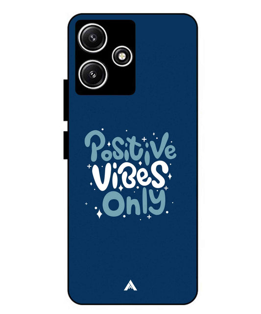 Positive Vibes Only Metal Back Cover Phone Case for Xiaomi Redmi 12 5G