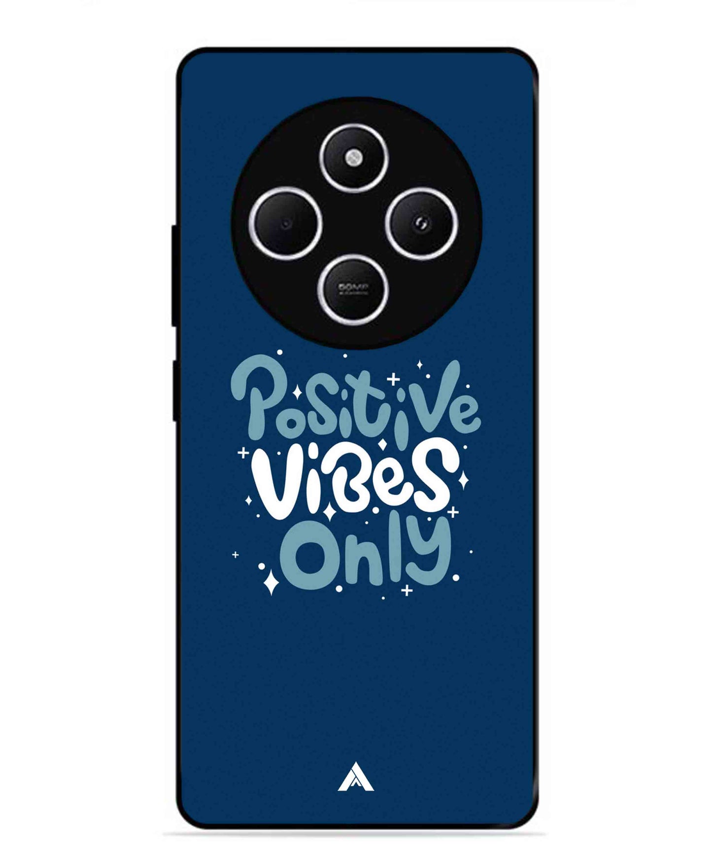 Positive Vibes Only Metal Back Cover Phone Case for Xiaomi Redmi 14C