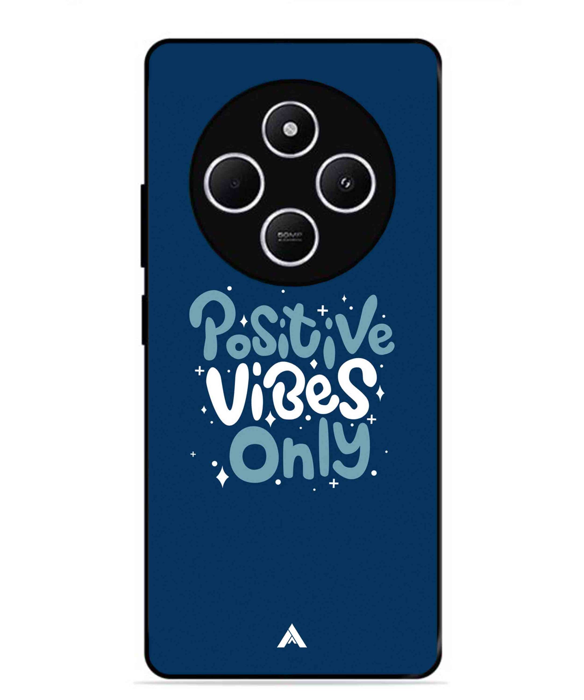 Positive Vibes Only Metal Back Cover Phone Case for Xiaomi Redmi 14C