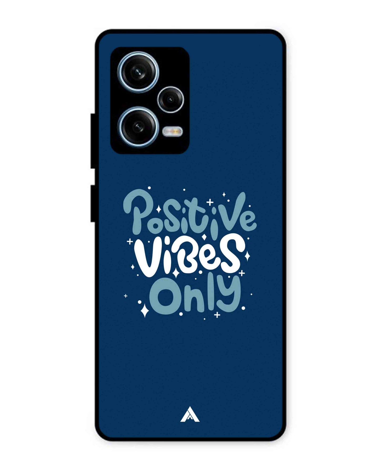 Positive Vibes Only Metal Back Cover Phone Case for Xiaomi Redmi Note 12 Pro Plus
