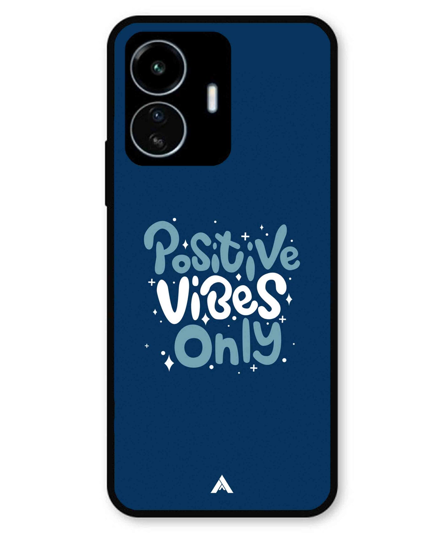 Positive Vibes Only Metal Back Cover Phone Case for iQOO Z6 Lite