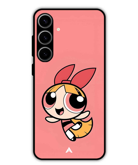 Powerpuff Girls Blossom Metal Back Cover Phone Case for Samsung Galaxy S24 Plus