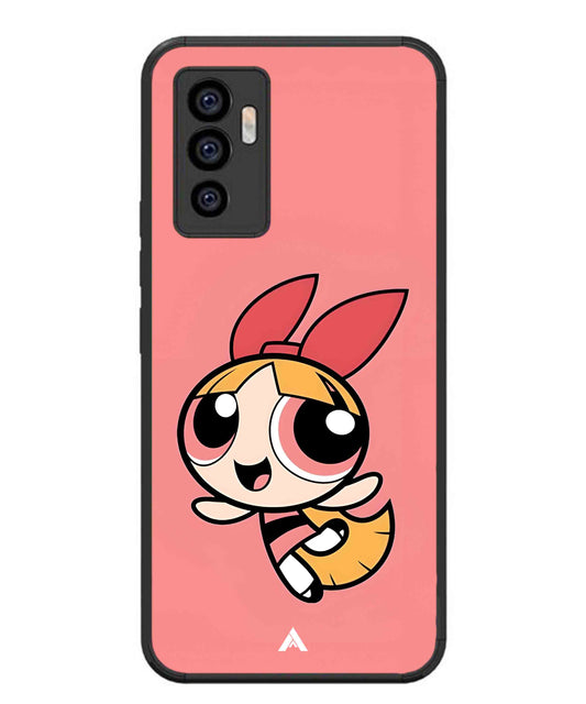 Powerpuff Girls Blossom Metal Back Cover Phone Case for Vivo v23e