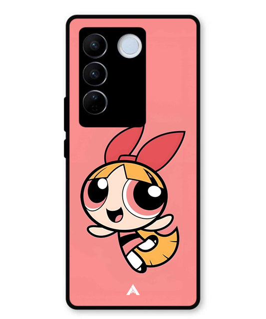 Powerpuff Girls Blossom Metal Back Cover Phone Case for Vivo v27 Pro