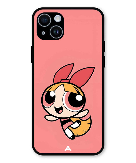 Powerpuff Girls Blossom Metal Back Cover Phone Case for iPhone 14 Plus