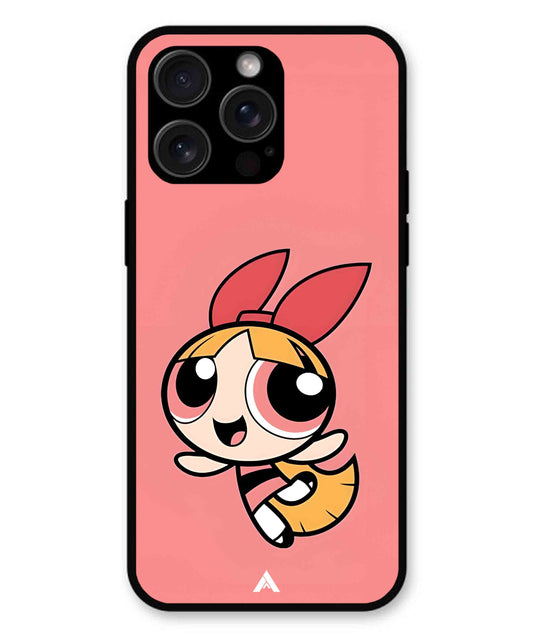 Powerpuff Girls Blossom Metal Back Cover Phone Case for iPhone 14 Pro Max