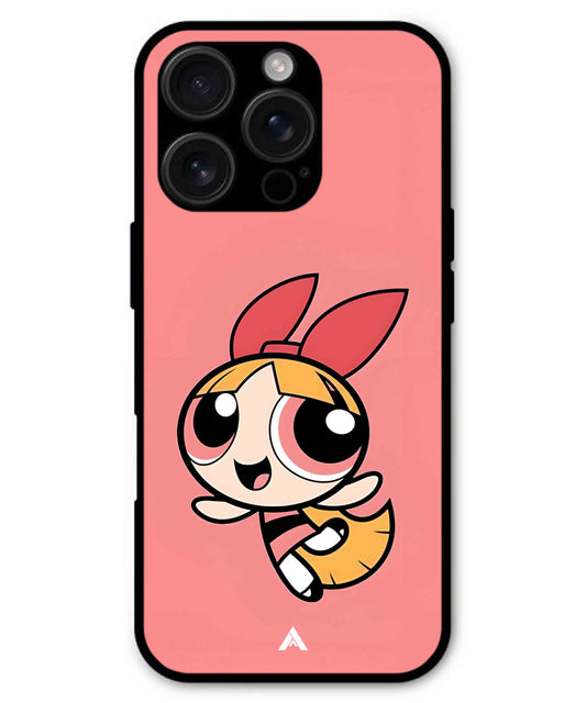 Powerpuff Girls Blossom Metal Back Cover Phone Case for iPhone 16 ProMax