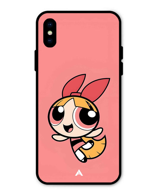 Powerpuff Girls Blossom Metal Back Cover Phone Case for iPhone X
