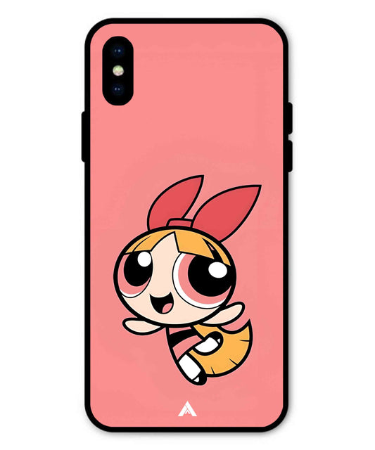 Powerpuff Girls Blossom Metal Back Cover Phone Case for iPhone Xs