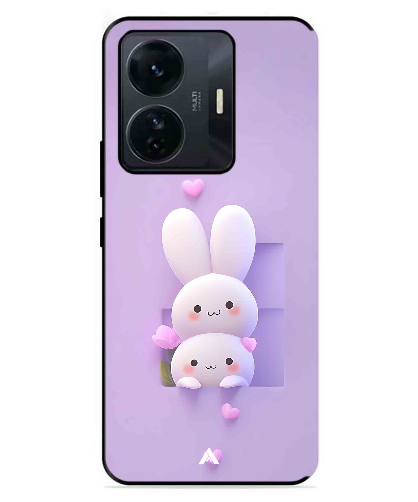 Purple Bunnies Metal Back Cover Phone Case for IQOO Z6 Pro