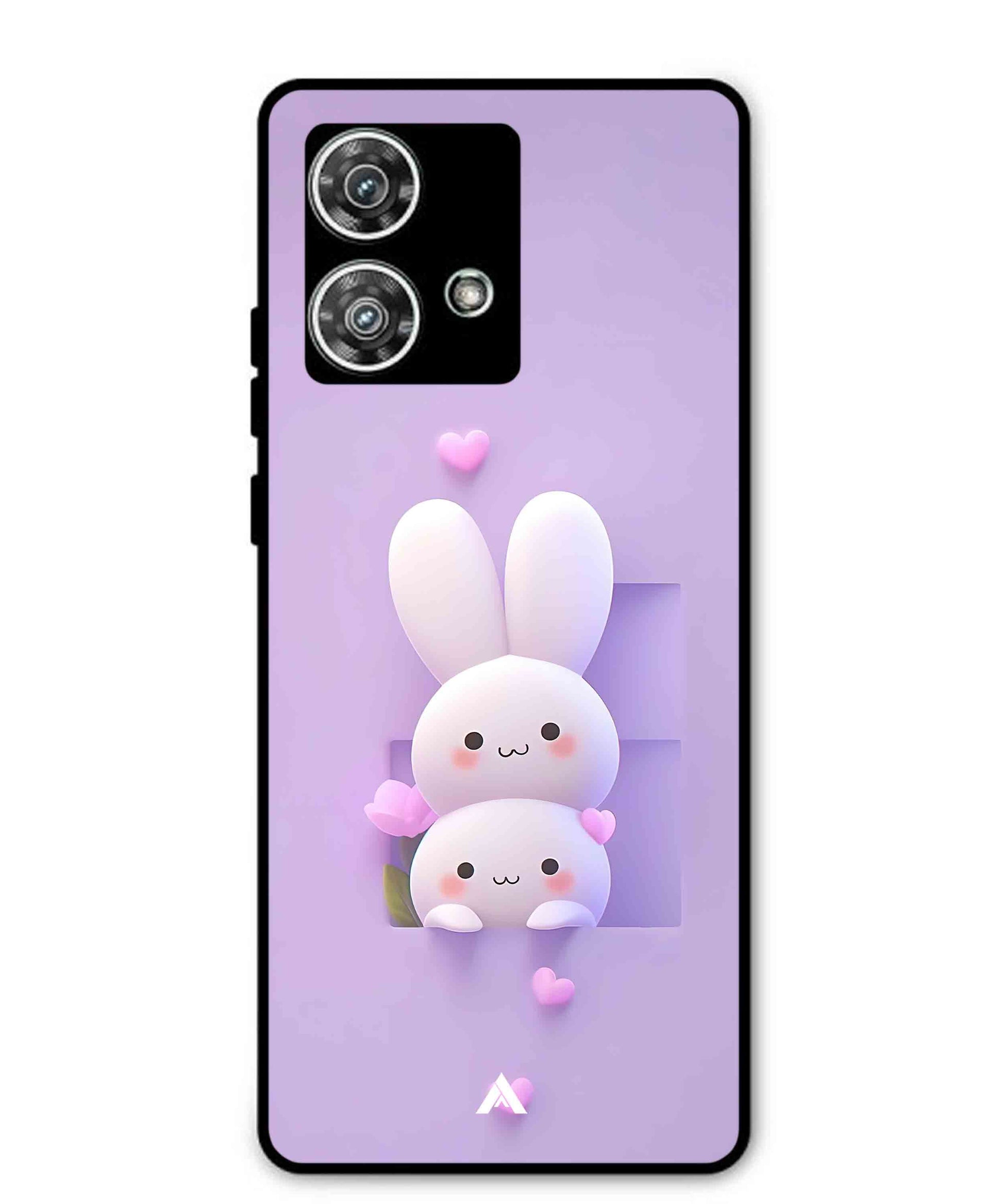 Purple Bunnies Metal Back Cover Phone Case for Moto Edge 40 Neo
