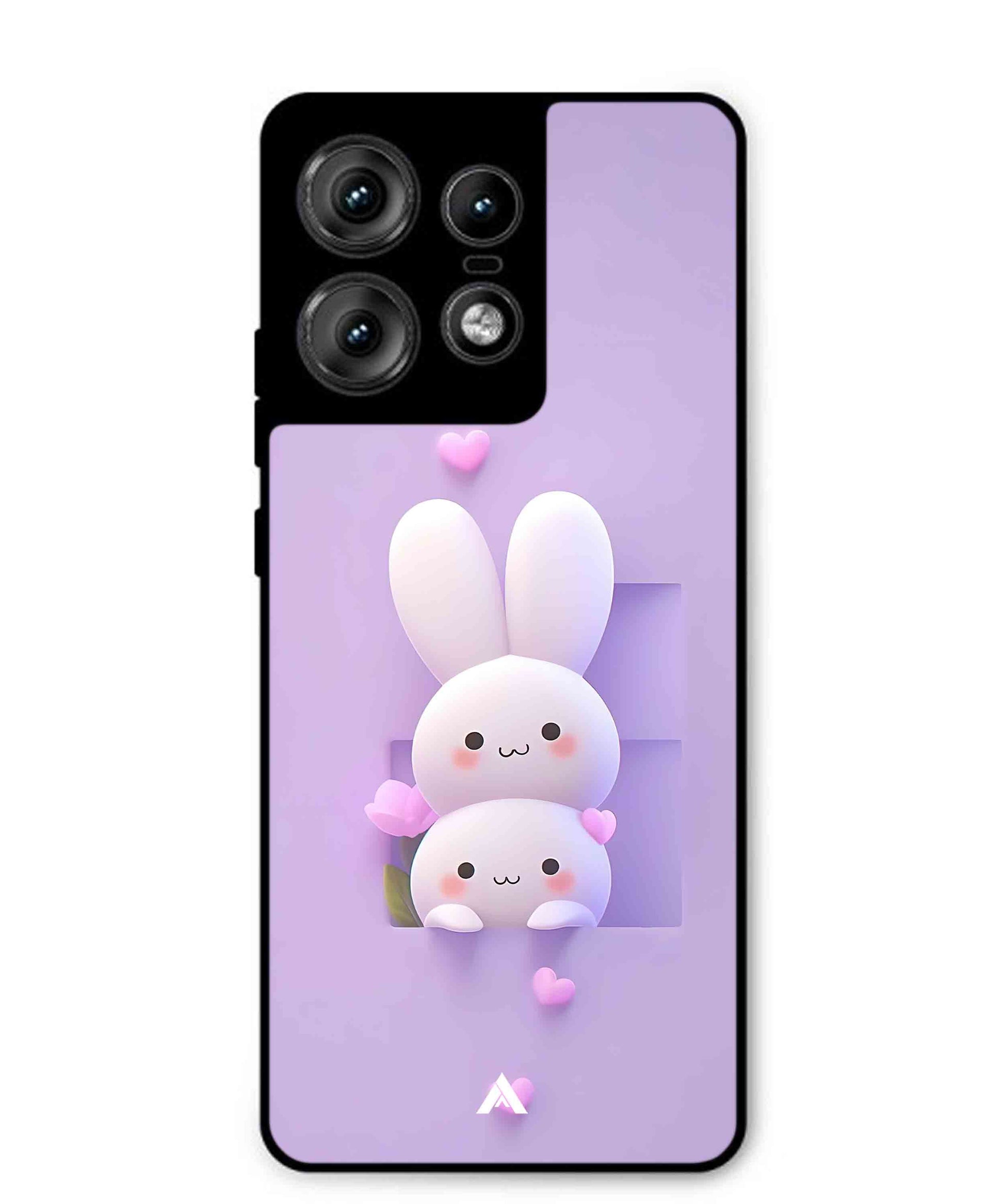 Purple Bunnies Metal Back Cover Phone Case for Moto Edge 50 Pro
