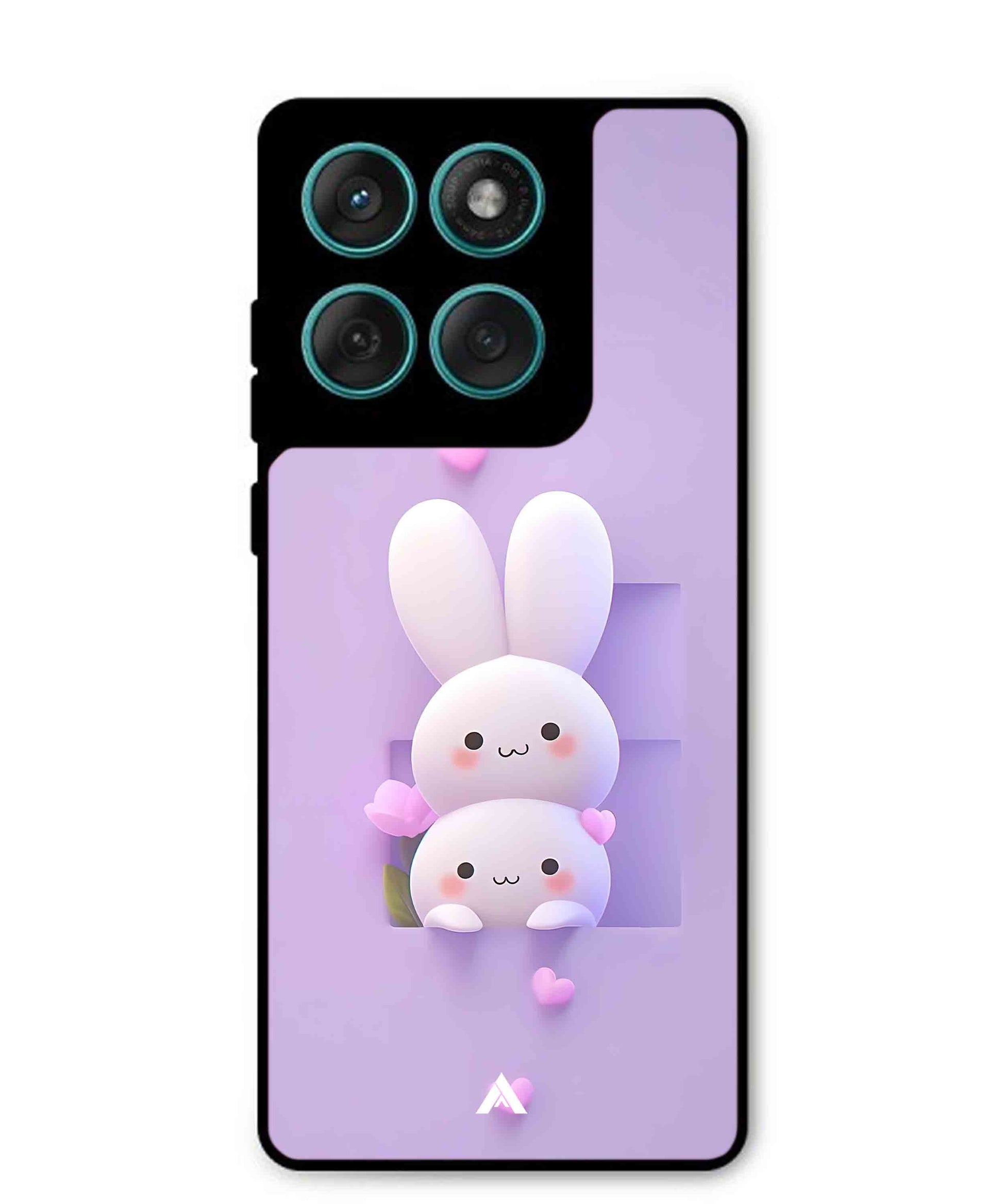 Purple Bunnies Metal Back Cover Phone Case for Moto Edge 60 Fusion