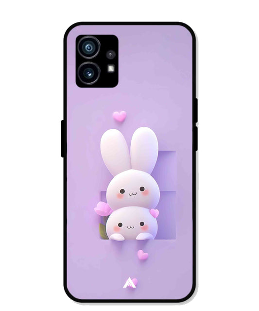 Purple Bunnies Metal Back Cover Phone Case for Nothing Phone 1