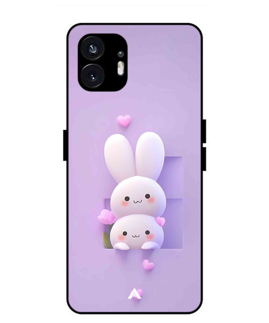 Purple Bunnies Metal Back Cover Phone Case for Nothing Phone 2a