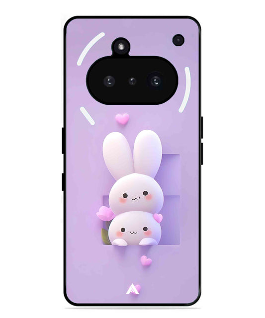 Purple Bunnies Metal Back Cover Phone Case for Nothing Phone 3a