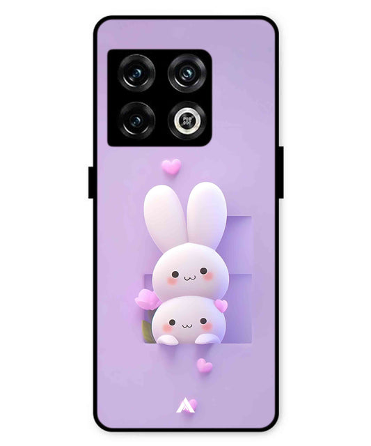 Purple Bunnies Metal Back Cover Phone Case for Oneplus 10 Pro