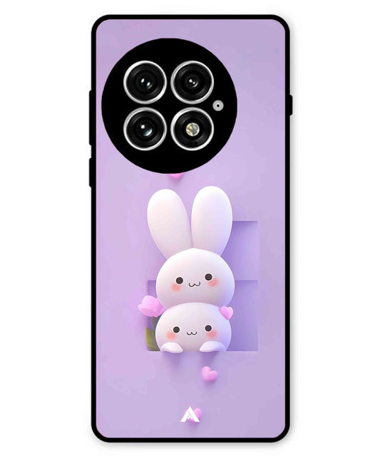 Purple Bunnies Metal Back Cover Phone Case for Oneplus 13