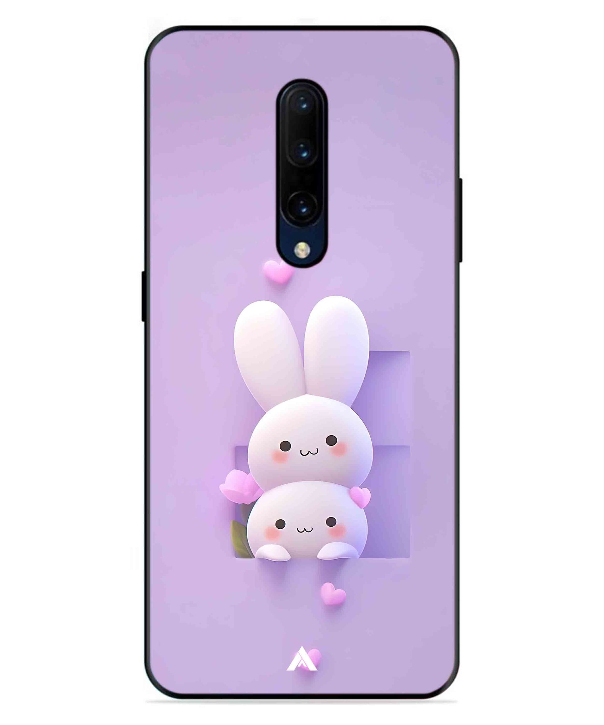 Purple Bunnies Metal Back Cover Phone Case for Oneplus 7 Pro