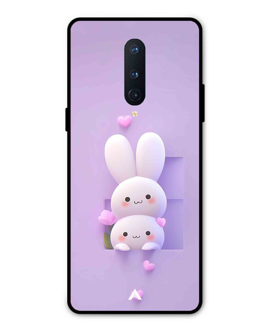 Purple Bunnies Metal Back Cover Phone Case for Oneplus 8