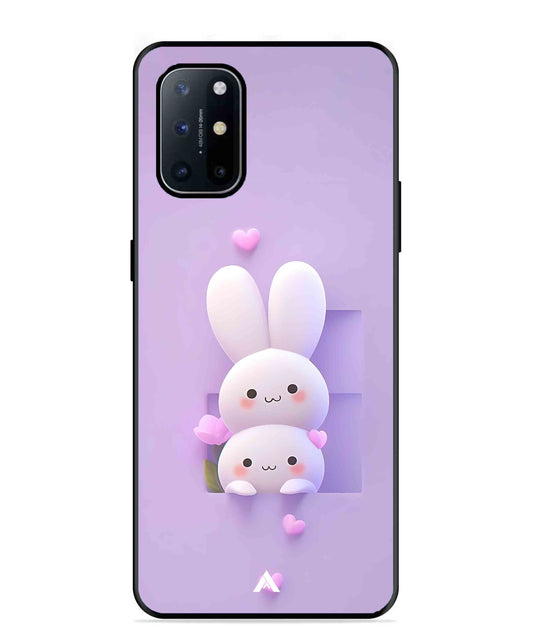 Purple Bunnies Metal Back Cover Phone Case for Oneplus 8T