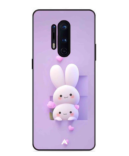 Purple Bunnies Metal Back Cover Phone Case for Oneplus 8 Pro