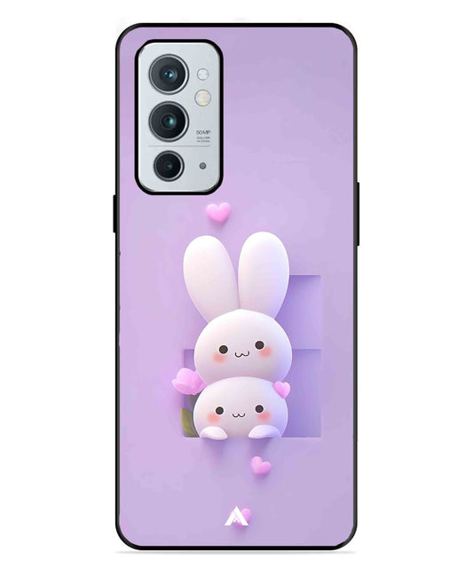Purple Bunnies Metal Back Cover Phone Case for Oneplus 9RT
