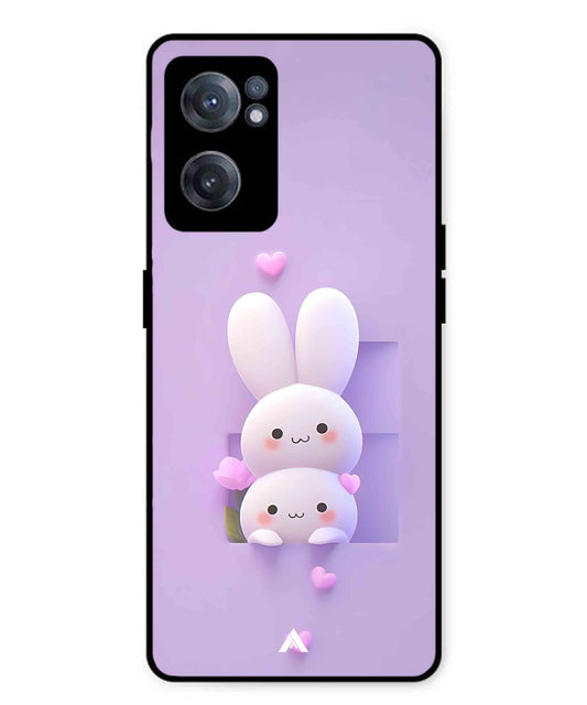 Purple Bunnies Metal Back Cover Phone Case for Oneplus Nord CE 2