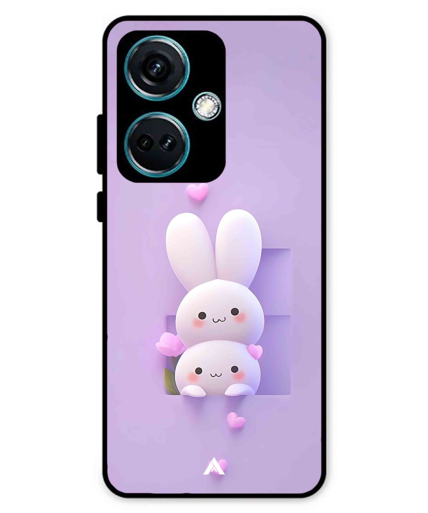 Purple Bunnies Metal Back Cover Phone Case for Oneplus Nord CE 3
