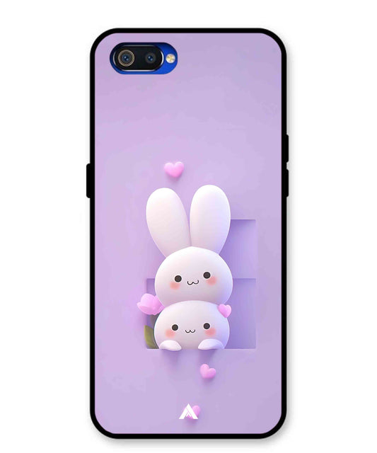 Purple Bunnies Metal Back Cover Phone Case for Oppo A1K