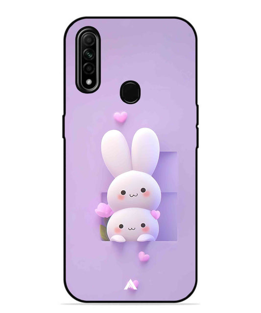 Purple Bunnies Metal Back Cover Phone Case for Oppo A31