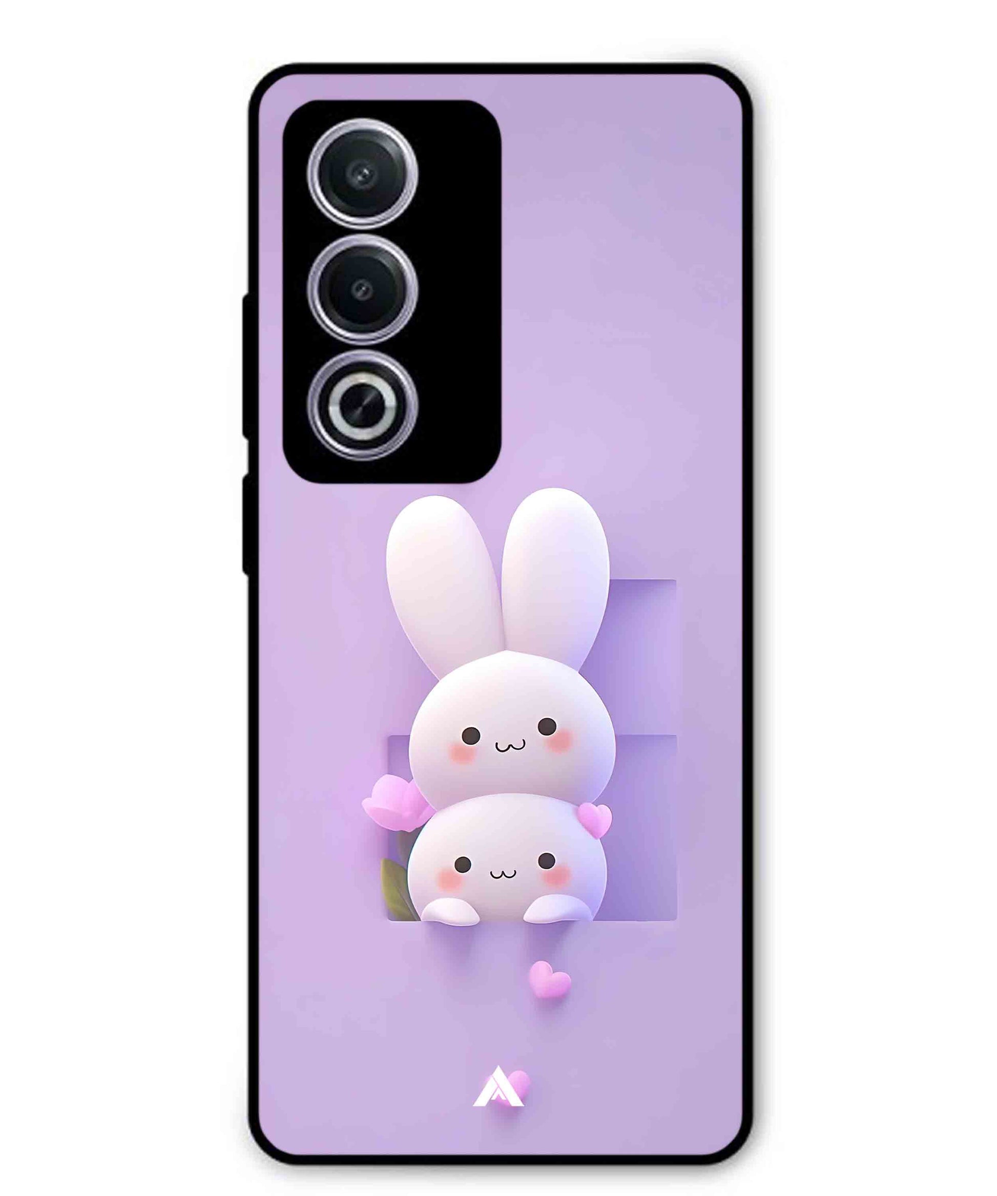 Purple Bunnies Metal Back Cover Phone Case for Oppo A3 Pro