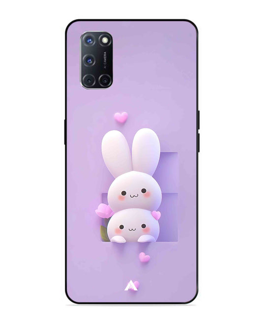 Purple Bunnies Metal Back Cover Phone Case for Oppo A52