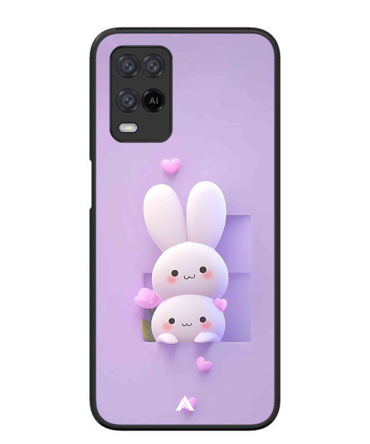 Purple Bunnies Metal Back Cover Phone Case for Oppo A54