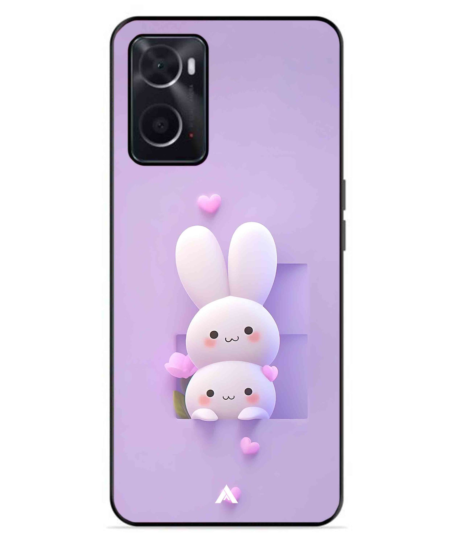 Purple Bunnies Metal Back Cover Phone Case for Oppo A76