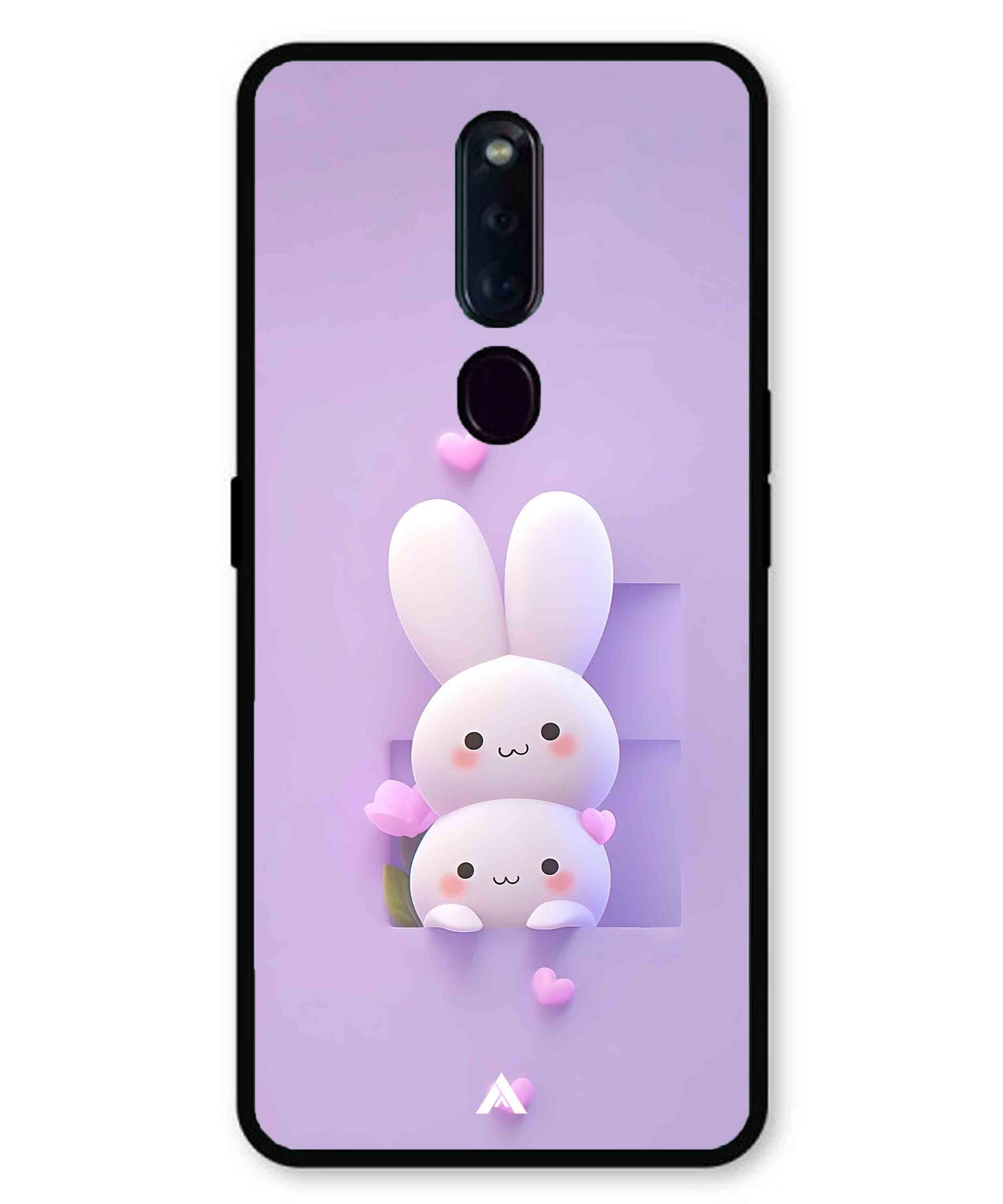 Purple Bunnies Metal Back Cover Phone Case for Oppo F11 Pro