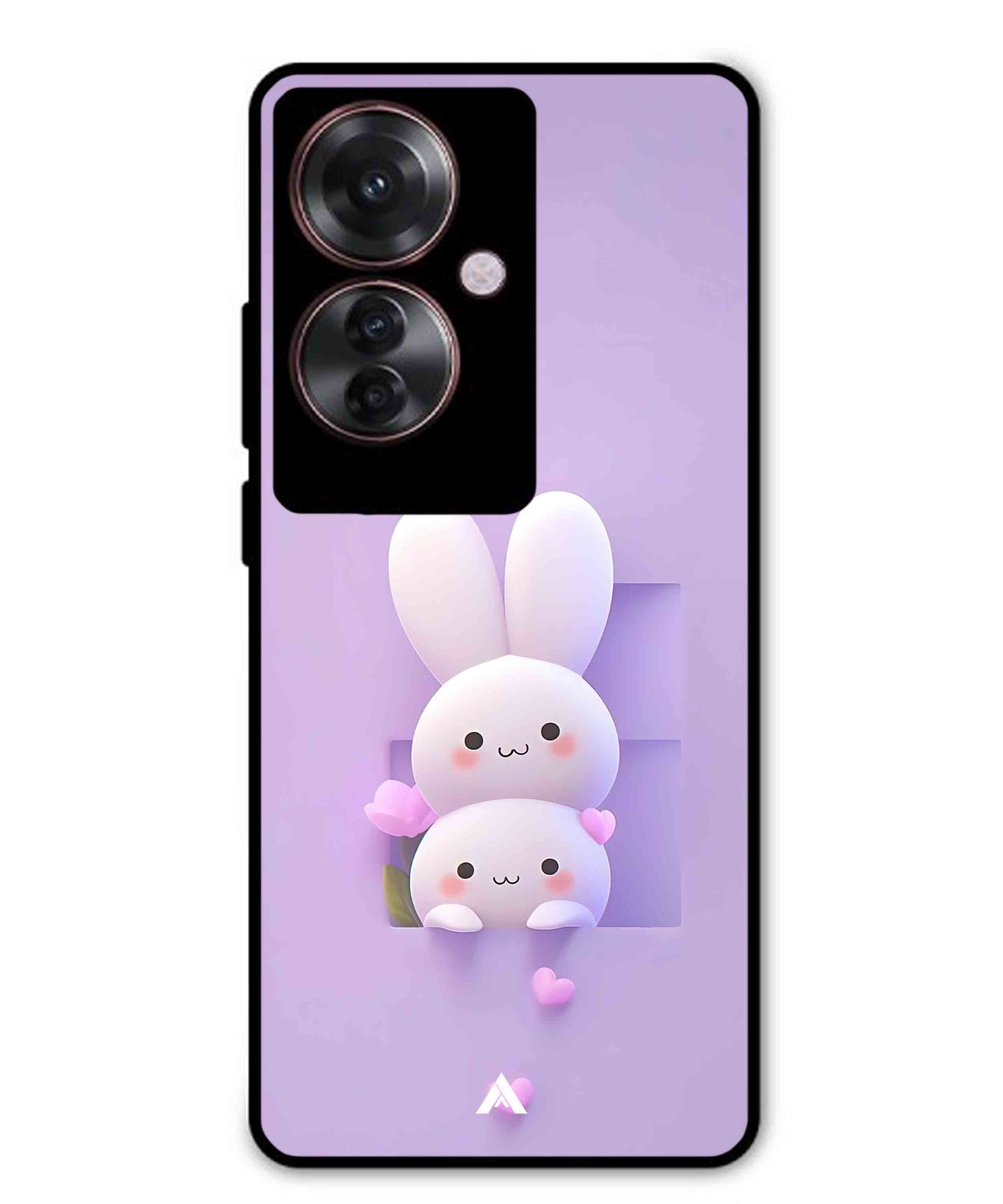 Purple Bunnies Metal Back Cover Phone Case for Oppo F25 Pro