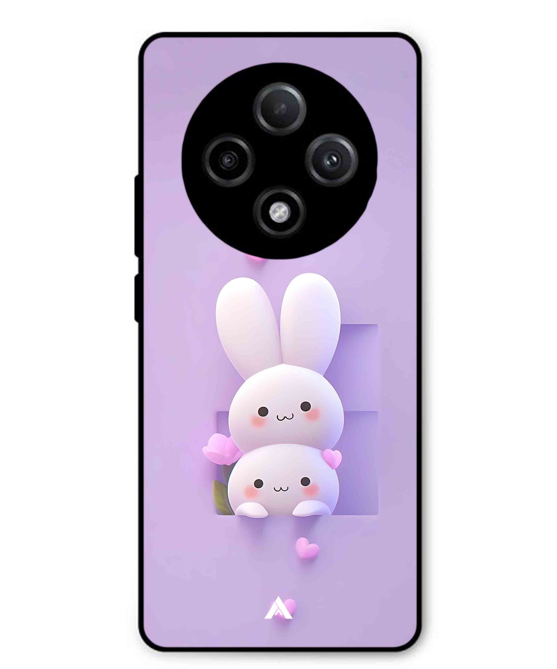 Purple Bunnies Metal Back Cover Phone Case for Oppo F27 Pro Plus