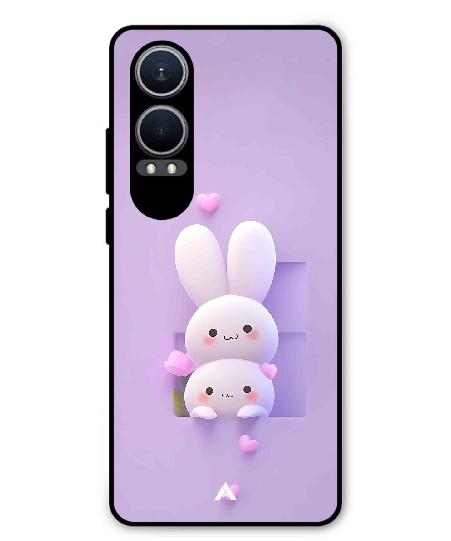 Purple Bunnies Metal Back Cover Phone Case for Oppo K12x