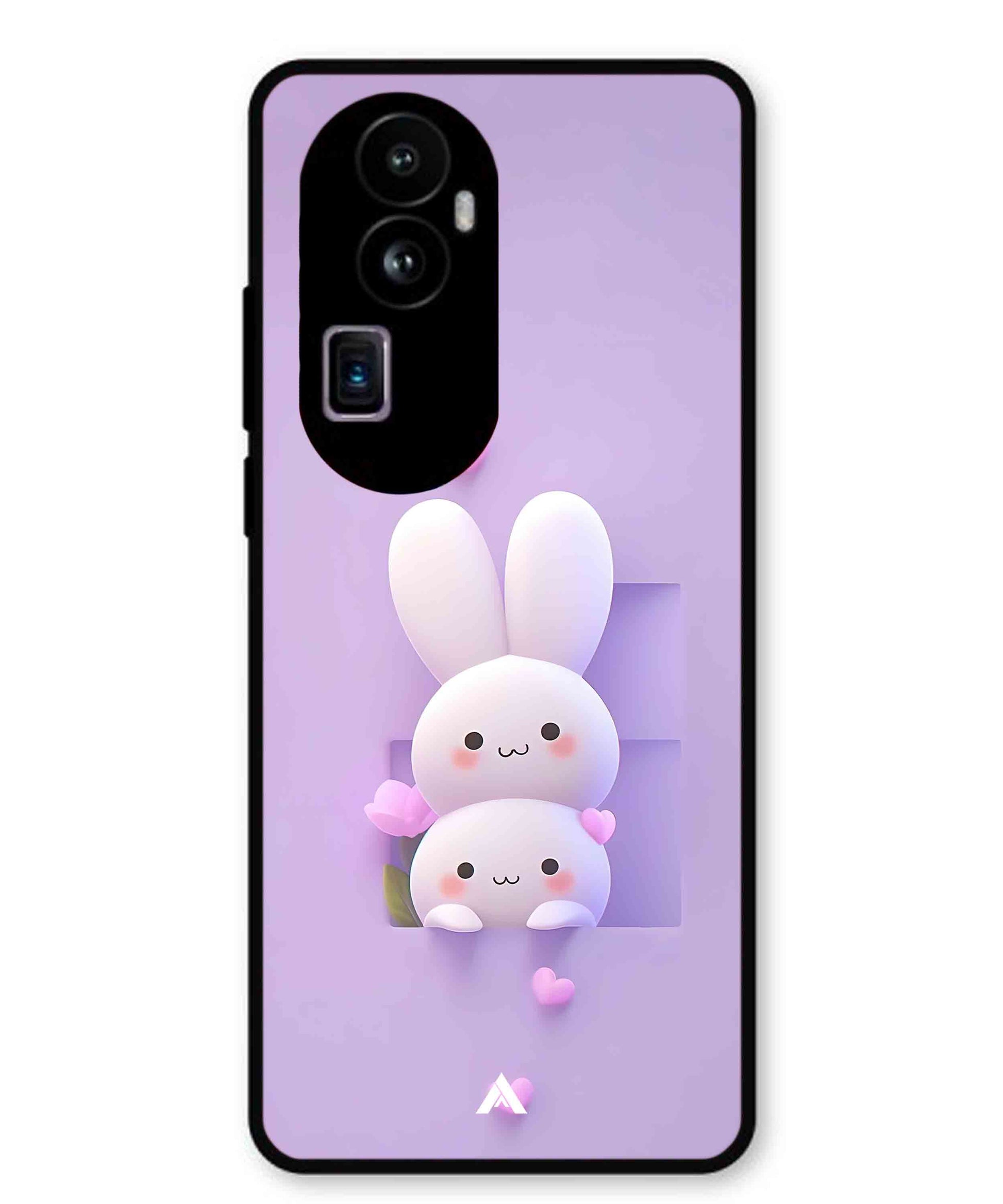 Purple Bunnies Metal Back Cover Phone Case for Oppo Reno 10 Pro Plus