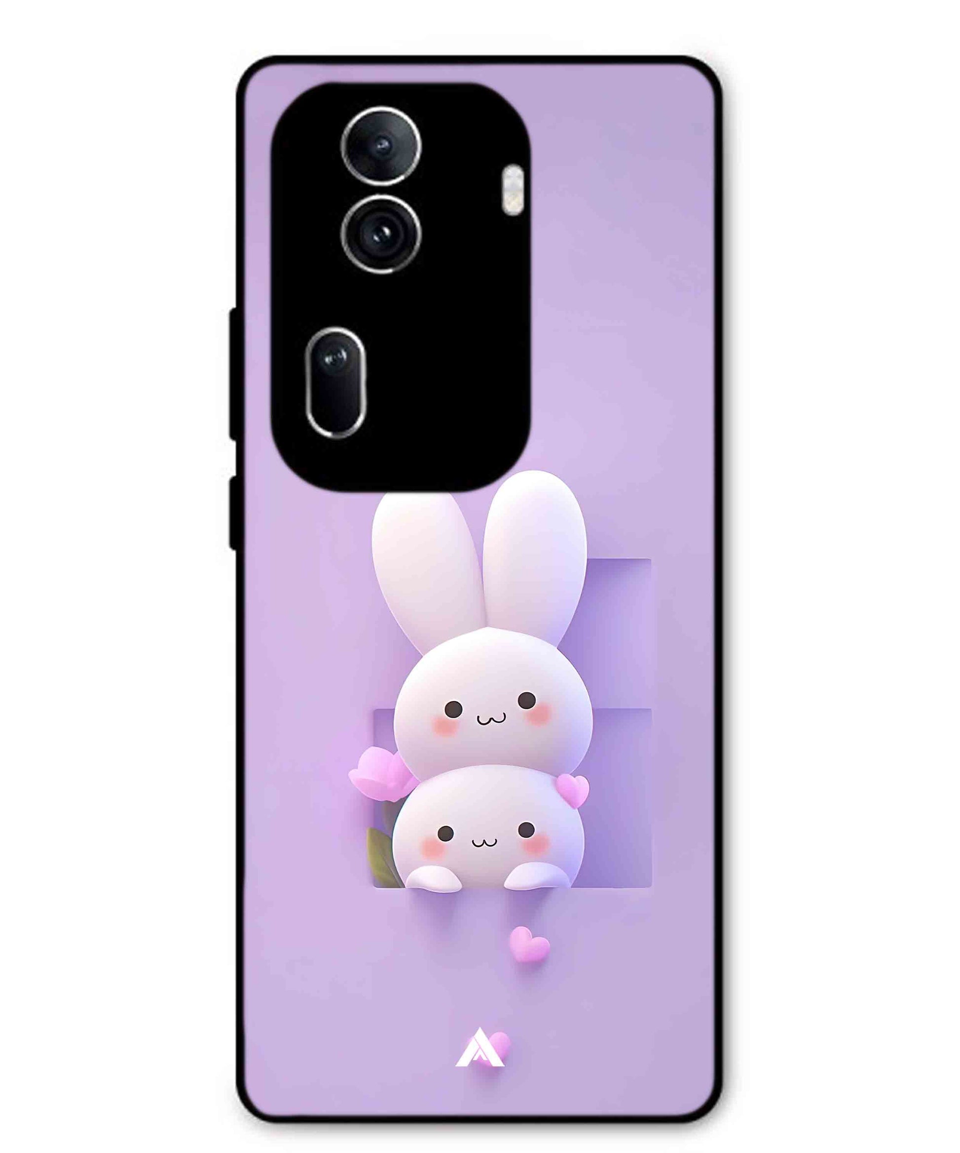 Purple Bunnies Metal Back Cover Phone Case for Oppo Reno 11 Pro