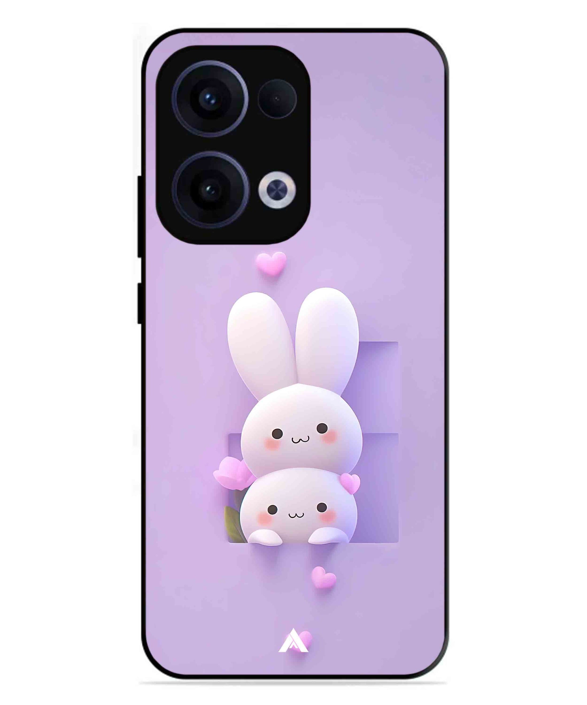 Purple Bunnies Metal Back Cover Phone Case for Oppo Reno 13