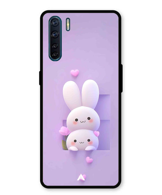Purple Bunnies Metal Back Cover Phone Case for Oppo Reno 3