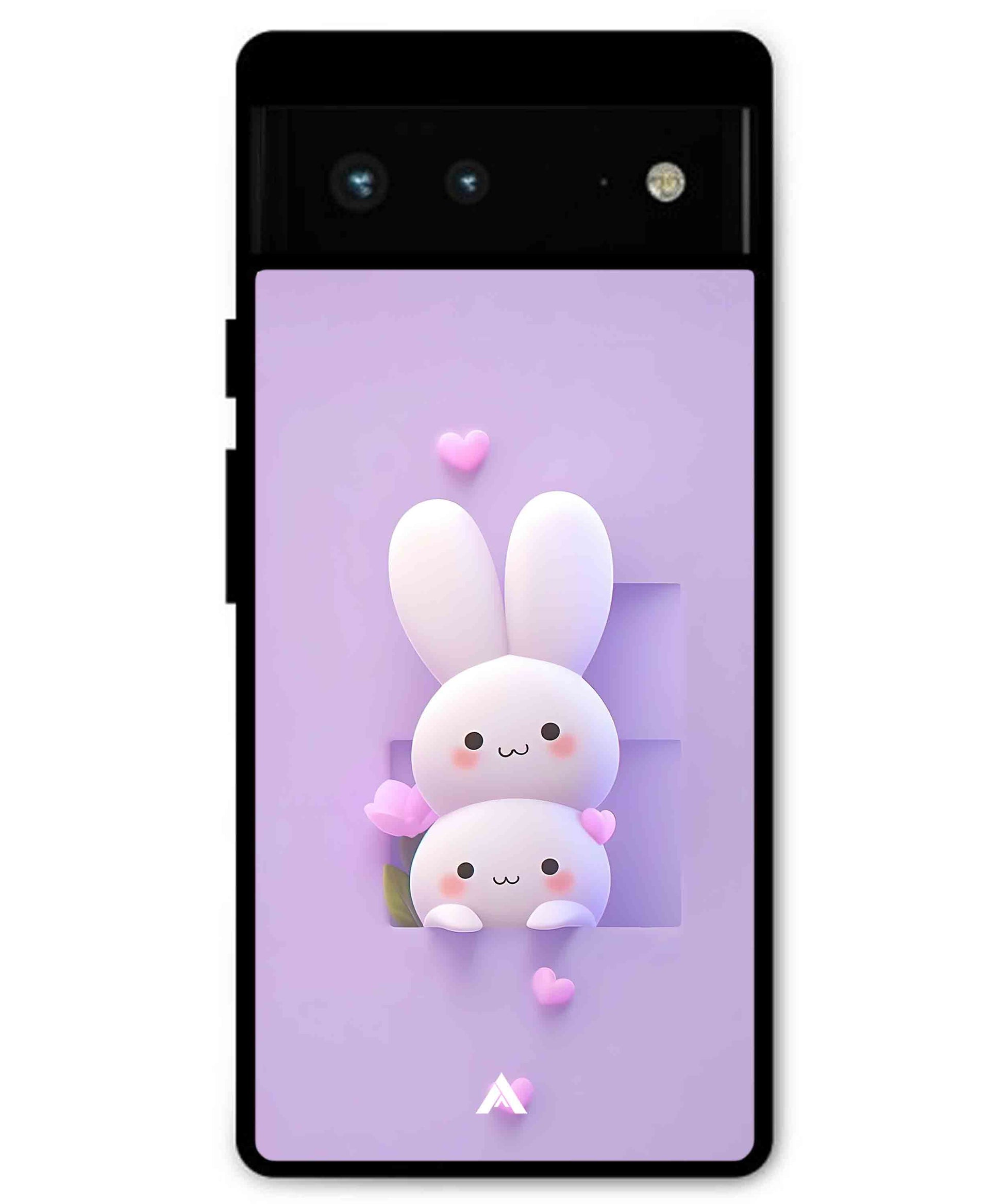 Purple Bunnies Metal Back Cover Phone Case for Pixel 7 Pro