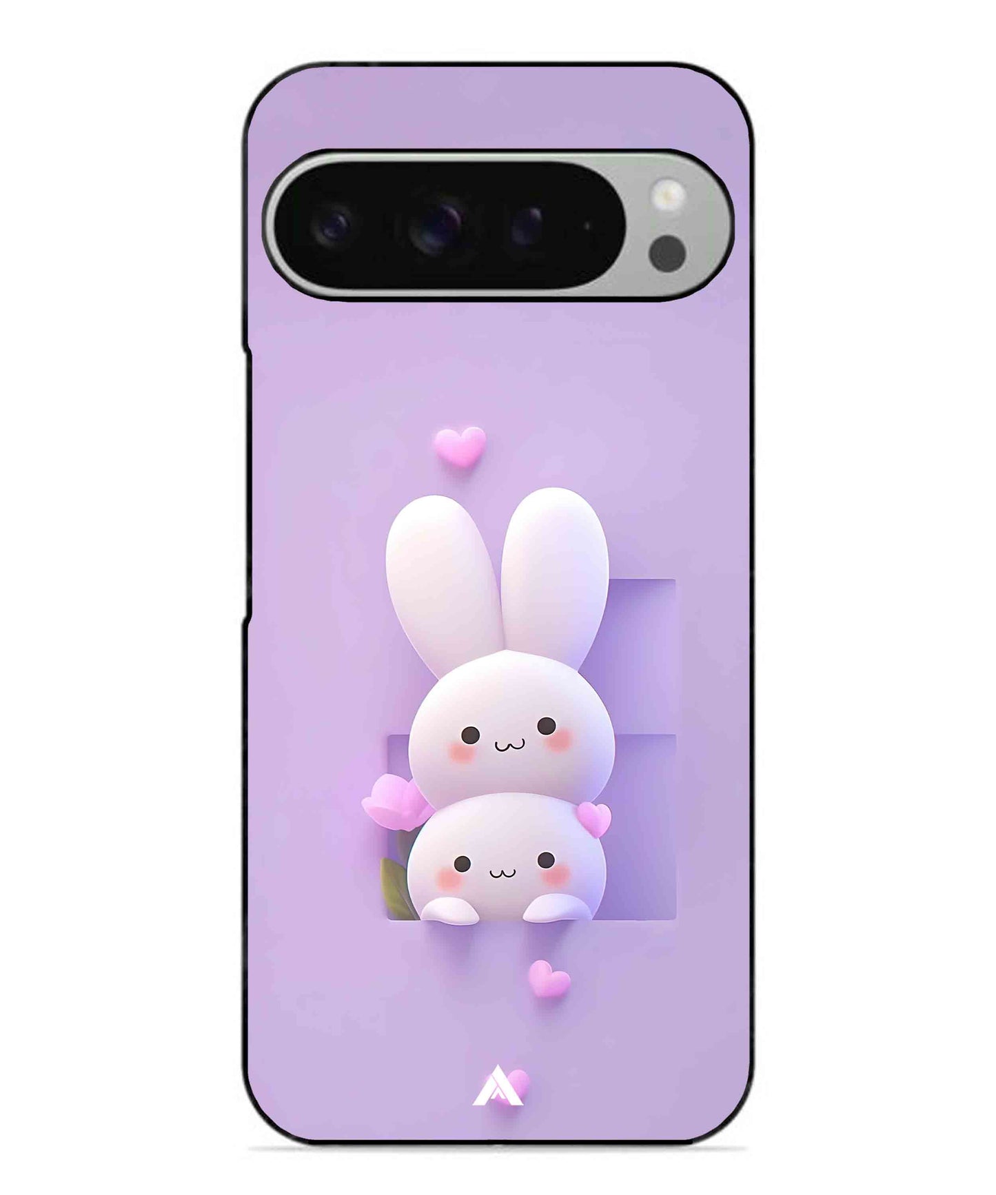 Purple Bunnies Metal Back Cover Phone Case for Pixel 9 Pro XL